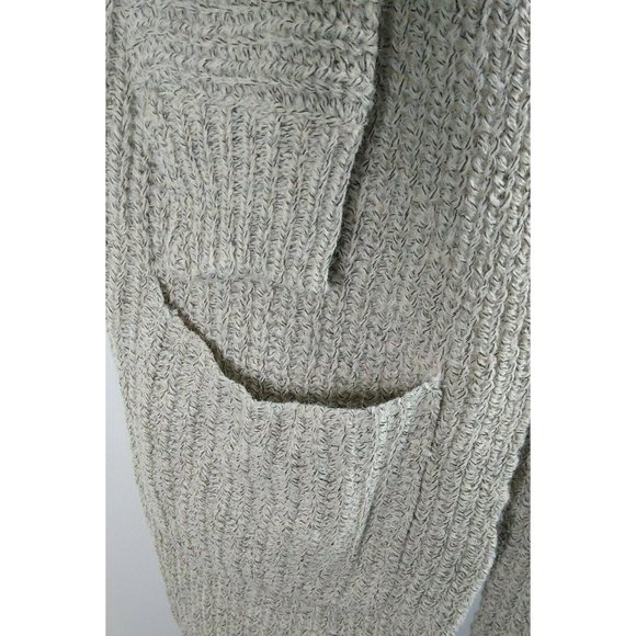 Women's Simplee Cardigan Sweater Open Front Mid Length Loose Knit Oatmeal Large - Picture 3 of 6